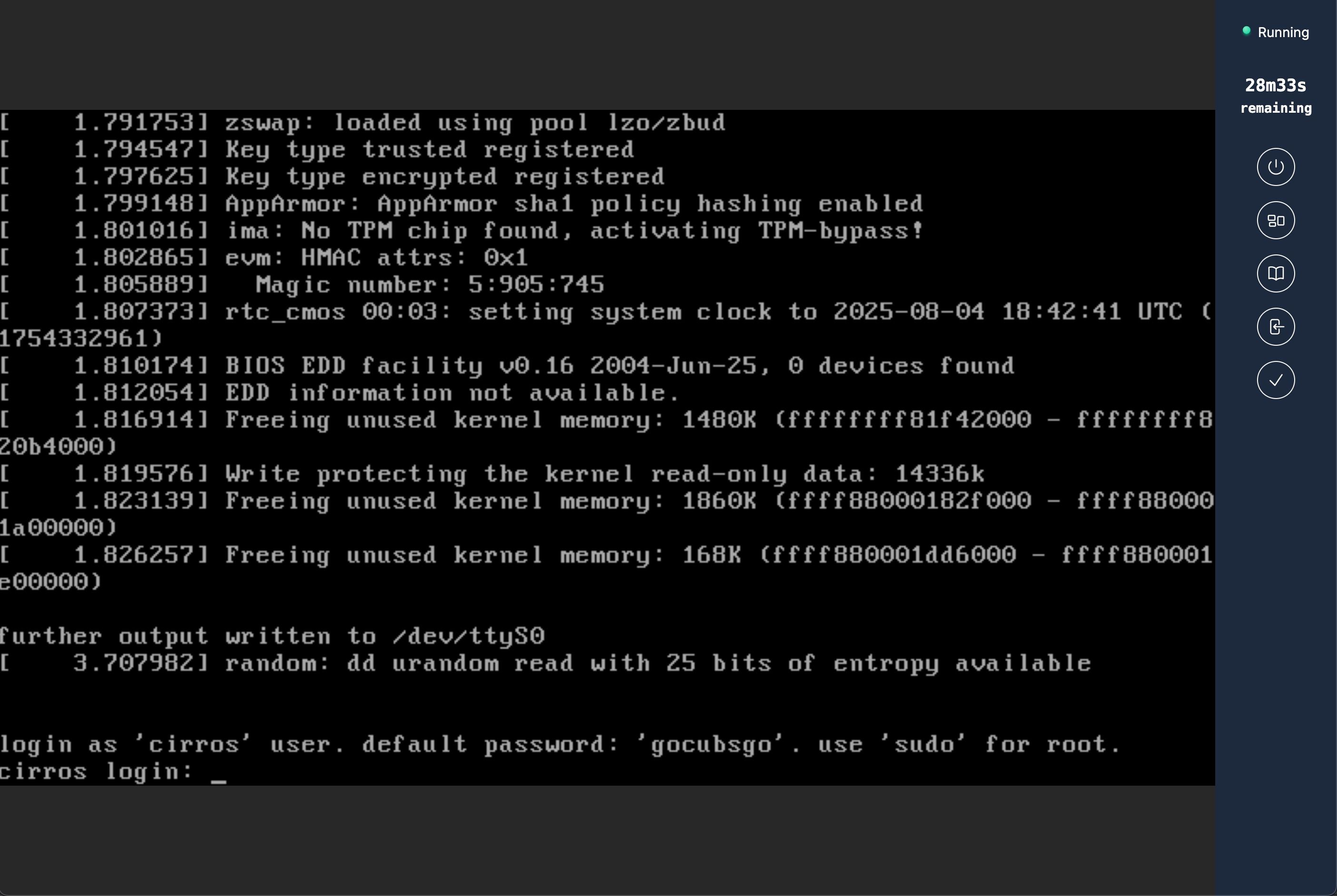 RudderVirt virtual machine console